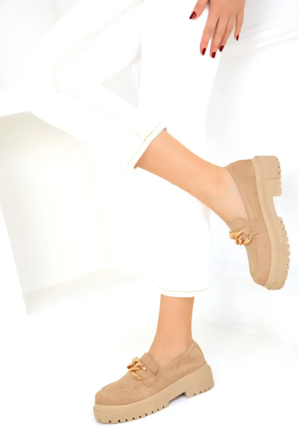 کفش تخت زنانه TEN SUET کفش loafer زنانه 17485 - 3233
