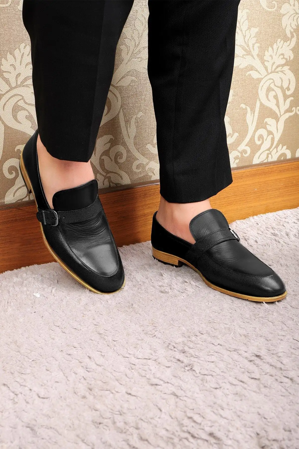 سایز بزرگ مردانه فیلای حکیکی کفش کلاسیک مردانه چرمی، کفش کلاسیک لوفر - 3502