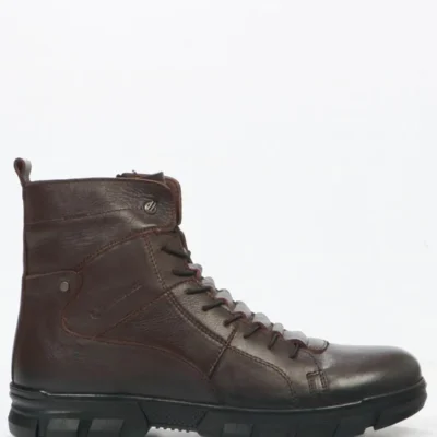 بوت مردانه چکمه قهوه‌ای بیرونی چرم طبیعی مورتال - 4979