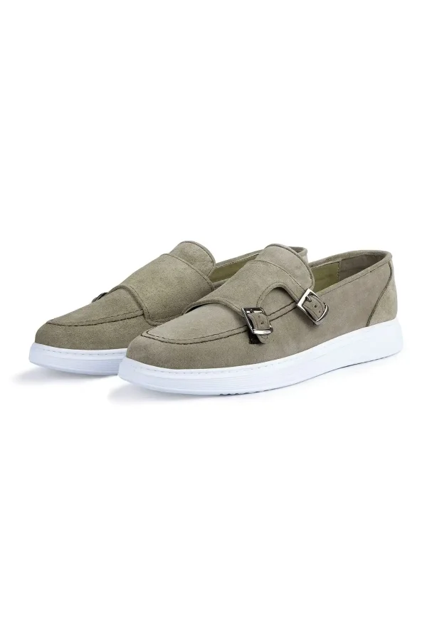 سایز بزرگ مردانه - کفش روزمره مردانه چرم طبیعی ایرلی - کفش loafer سوئدی - کفش تابستانی به رنگ کرم بیج - 3524
