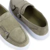 سایز بزرگ مردانه - کفش روزمره مردانه چرم طبیعی ایرلی - کفش loafer سوئدی - کفش تابستانی به رنگ کرم بیج - 3524