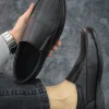 کفش روزمره مردانه مشکی چرمی مصنوعی پدر طراحی کلاسیک و مدرن - 4660