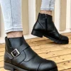 بوت مردانه M1001 بوت زمستانی یقه‌دار ضد آب و ضد سرما با ضمانت، زنانه و مردانه، با زیپ و زیره لاستیکی مقاوم - 3419