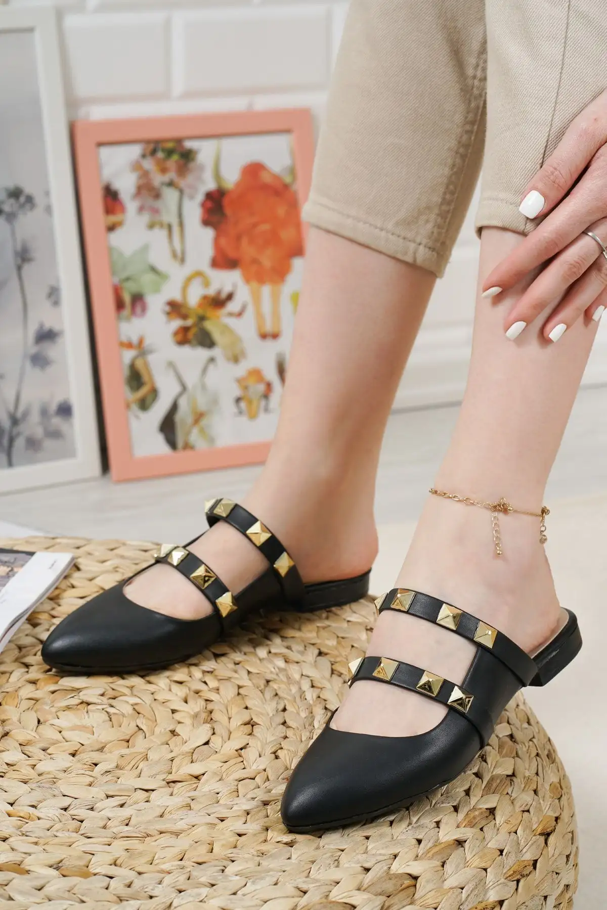 کفش راحتی خانه صندل زنانه مشکی - 3898 کفش راحتی خانه صندل زنانه مشکی - 3898