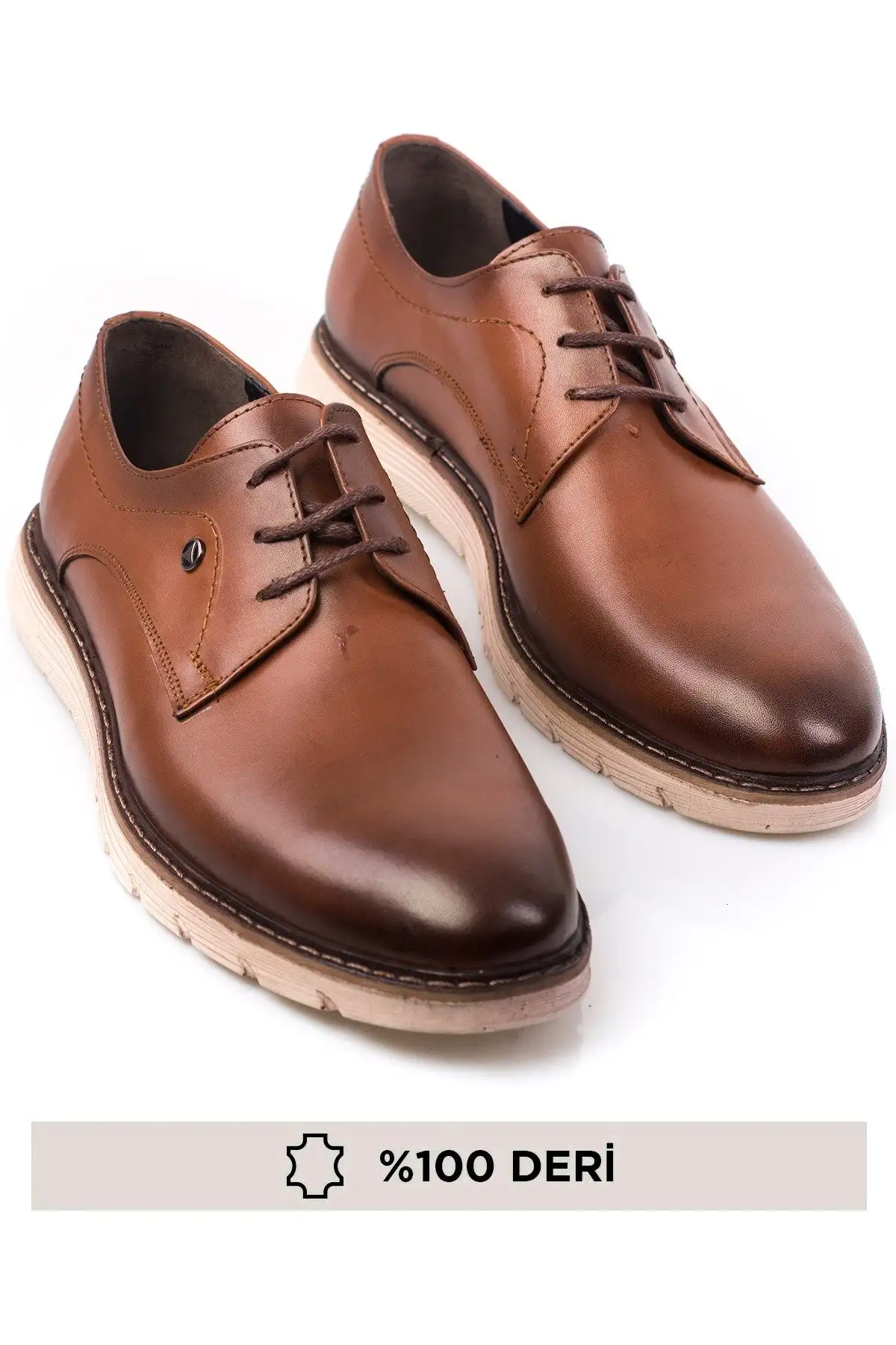کفش رسمی مردانه کلاسیک با زیره بلند از چرم طبیعی - 4764