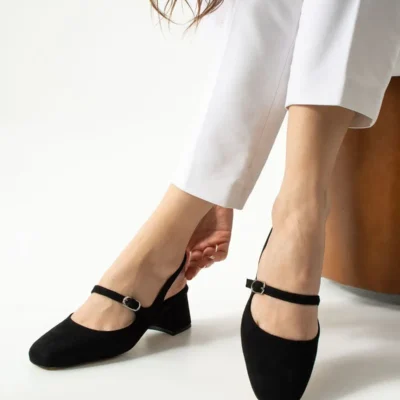 کفش پاشنه‌ بلند زنانه ‌ پاشنه کوتاه کوتاه مشکی - گزینه‌ای شیک برای ترکیبات روزمره و دعوت‌ها - 4329