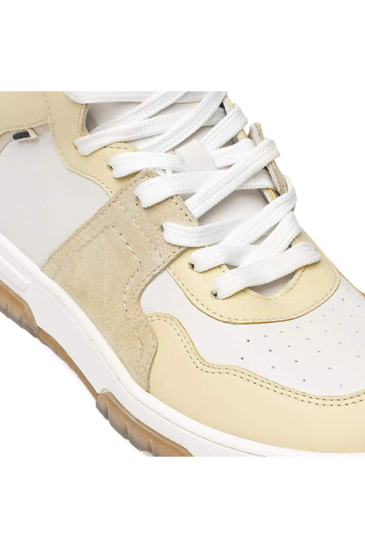 بوت و نیم بوت زنانه بوت اسنیکر چرمی واقعی زنانه سفید و زرد - 3461 بوت و نیم بوت زنانه بوت اسنیکر چرمی واقعی زنانه سفید و زرد - 3461