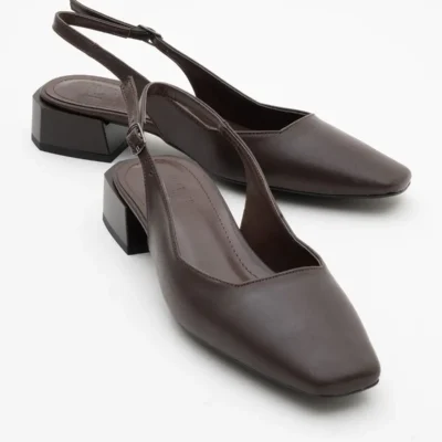 کفش صندل زنانه پاشنه‌بلند Kahve Cilt ایالت - 4071