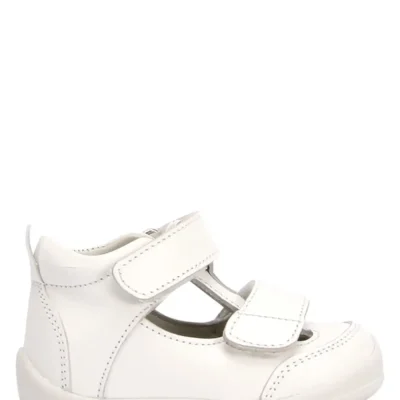 کفش نوزاد پسر Kp50 - چرم بچگانه یونیورسال از برند Ilk Adım - سایز 19-25 - رنگ سفید ساده - 4133