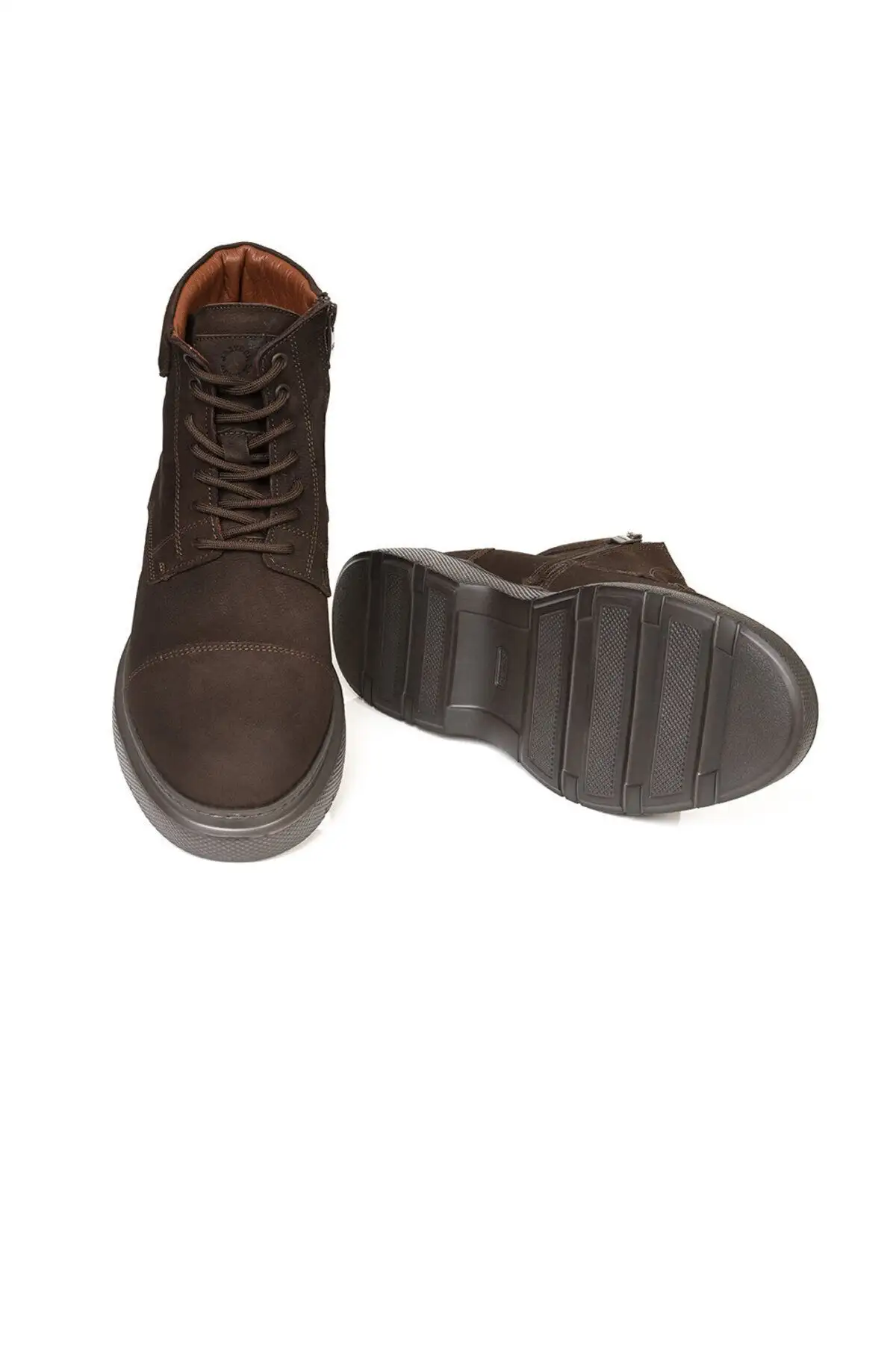بوت مردانه کفش چرم قهوهای  مدل کژوال - 4959 بوت مردانه کفش چرم قهوهای مدل کژوال - 4959