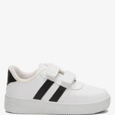 کفش پسرانه کفش ورزشی کودکانه سفید-سیاه - 3754