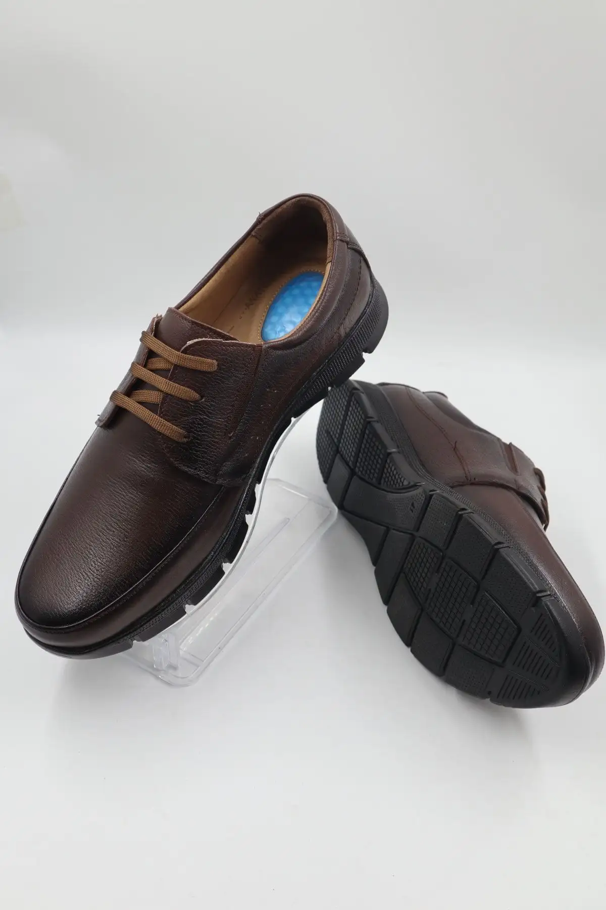 کفش روزمره مردانه ultra راحت جلی با طراحی اورتوپدیک و جنس کامل چرم مشکی - 4800