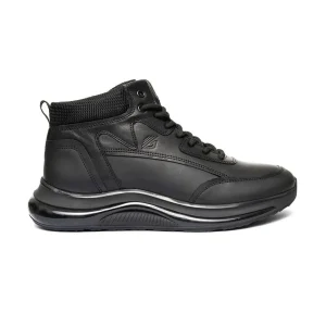 بوت مردانه کفش کتانی چرم طبیعی مشکی 3K1UB16490 - 4946