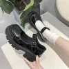 کفش دخترانه لولیتا به سبک هاراجوکو با رویه چرم مشکی - 5074