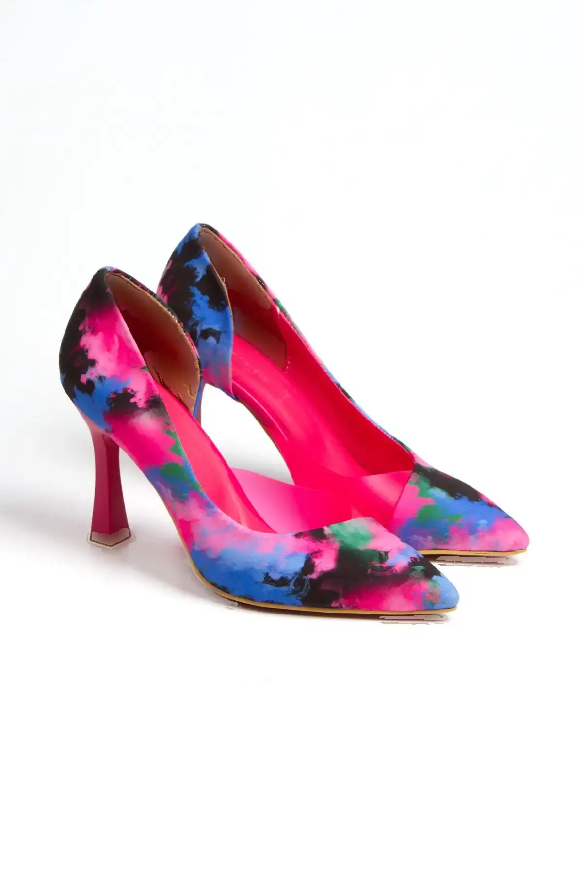 کفش پاشنه بلند زنانه  دار شفاف رنگی  ۳۰۸۷ - 4443 کفش پاشنه بلند زنانه دار شفاف رنگی ۳۰۸۷ - 4443