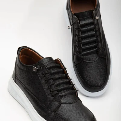 کفش روزمره مردانه کلاسیک راحت و تضمینی با کفی اورتوپدیک مشکی - 4017