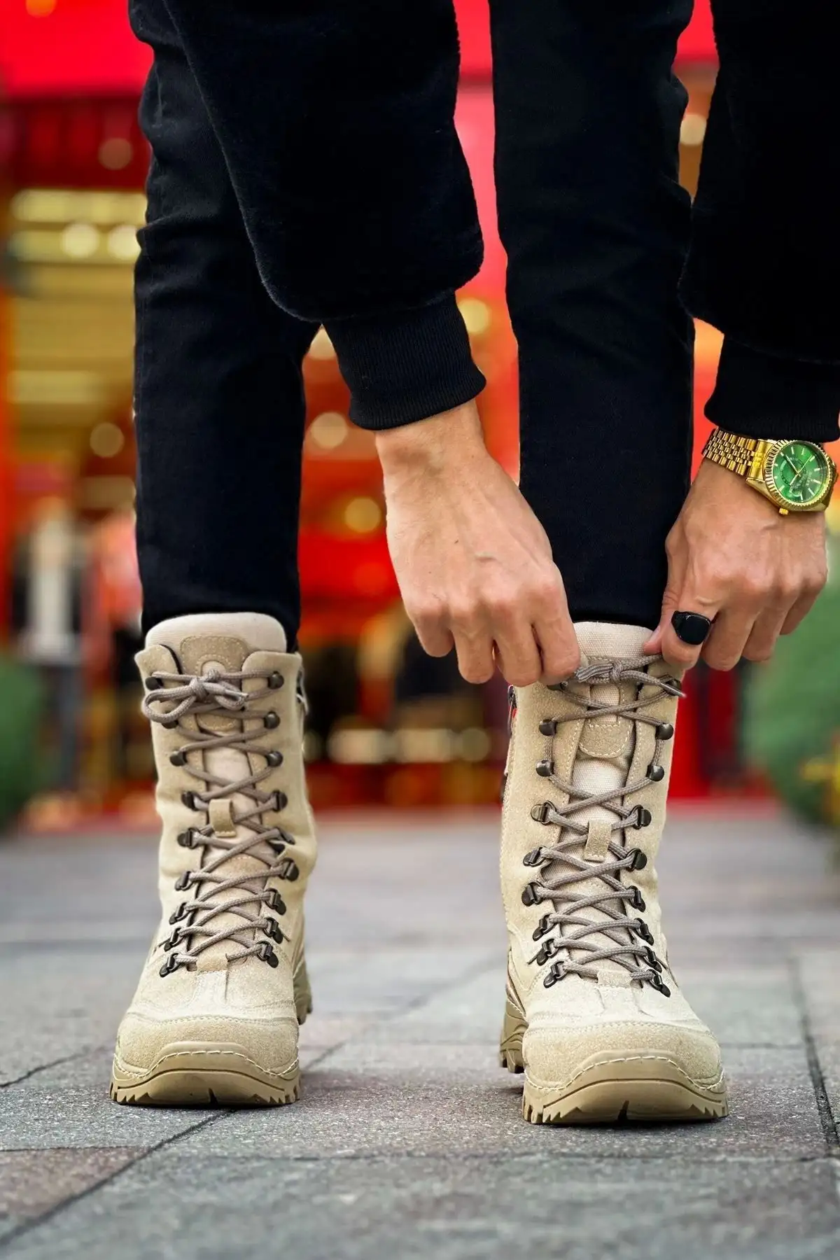 بوت مردانه کفش مردانه کومن CH051 SBJ اسکلاتوره رنگ شنی - 3428 بوت مردانه کفش مردانه کومن CH051 SBJ اسکلاتوره رنگ شنی - 3428