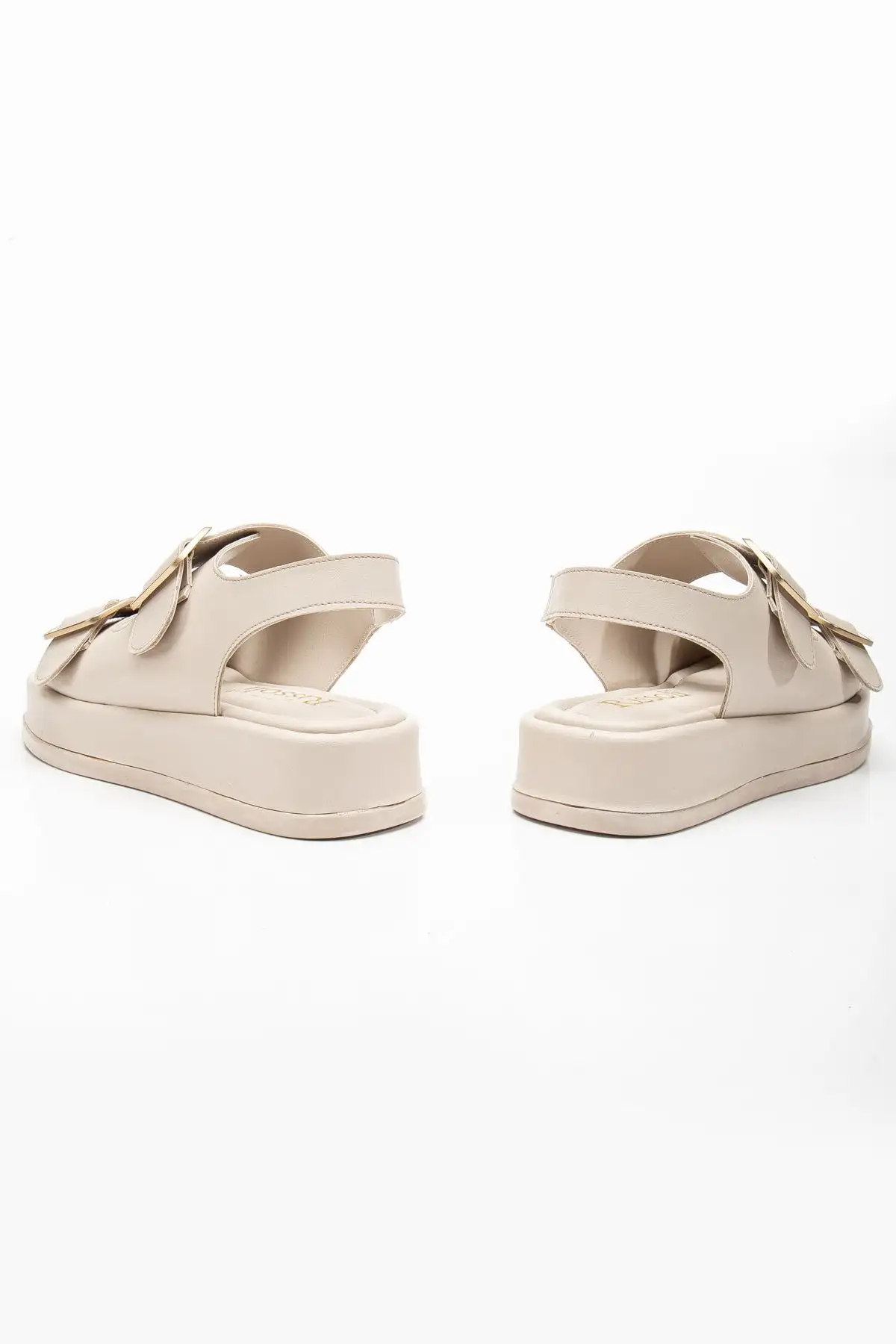 ساندلی زنانه ریسولی با کفی کرم رنگ و بندهای دوگانه و پاشنه بلند - 4878 ساندلی زنانه ریسولی با کفی کرم رنگ و بندهای دوگانه و پاشنه بلند - 4878