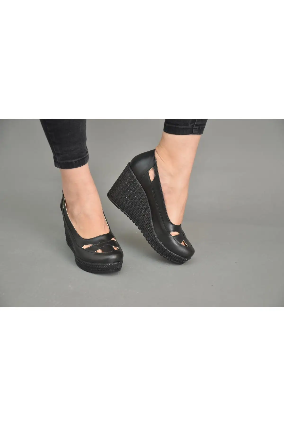 کفش پاشنه بلند زنانه   با کفی راحتی و چرم - 4434 کفش پاشنه بلند زنانه با کفی راحتی و چرم - 4434