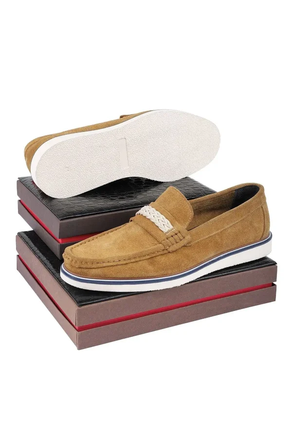 کفش روزمره مردانه کفش روزمره مردانه loafers چرم طبیعی سوئیت ترپانی - 3940