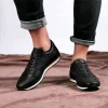 کفش سایز بزرگ مردانه آجئو روزمره چرم طبیعی سیاه - 5053