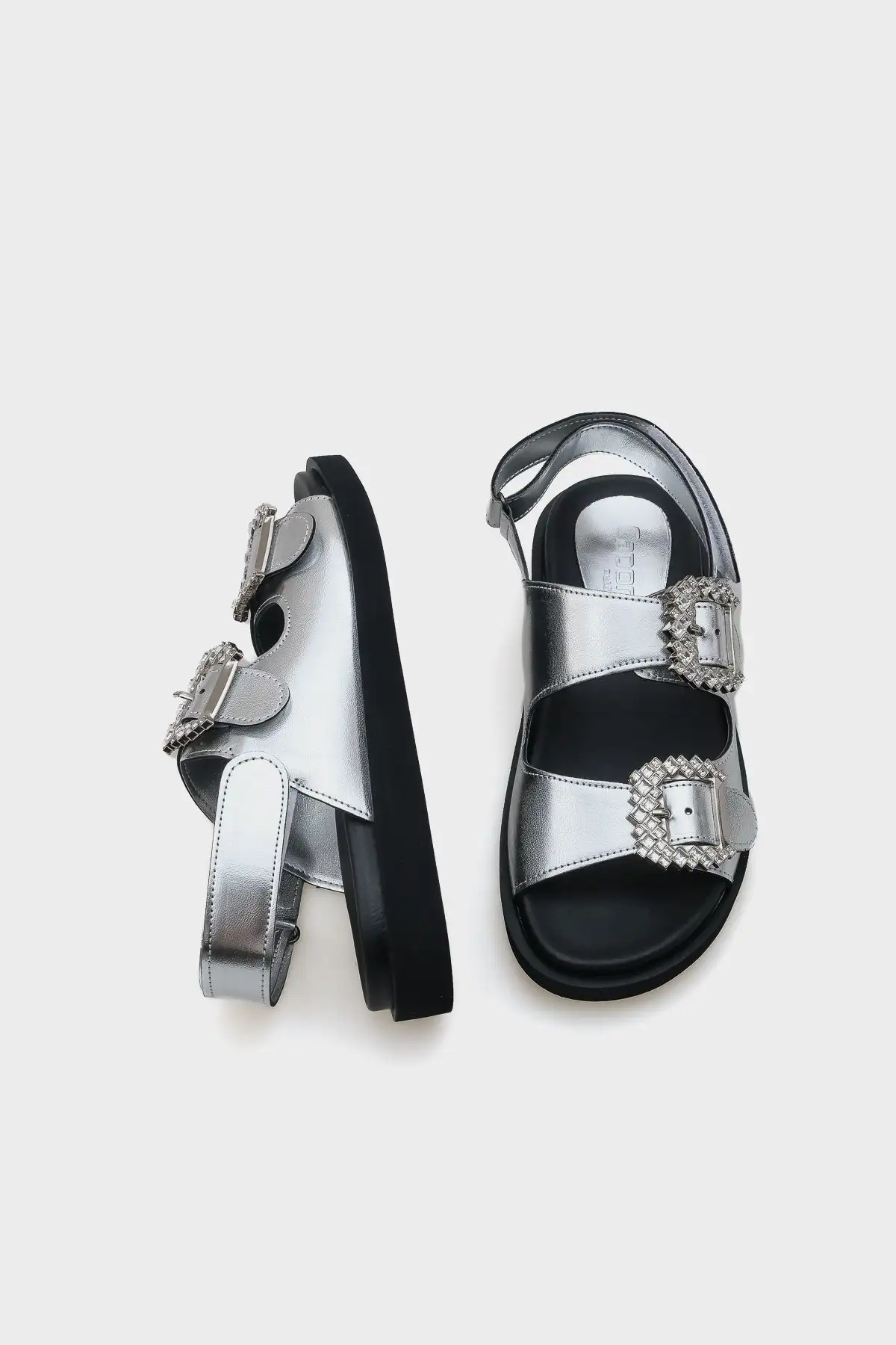 کفش صندل زنانه سندل  راحتی با بند دو قلادهای و پشت چسبی با نگین - 5315 کفش صندل زنانه سندل راحتی با بند دو قلادهای و پشت چسبی با نگین - 5315