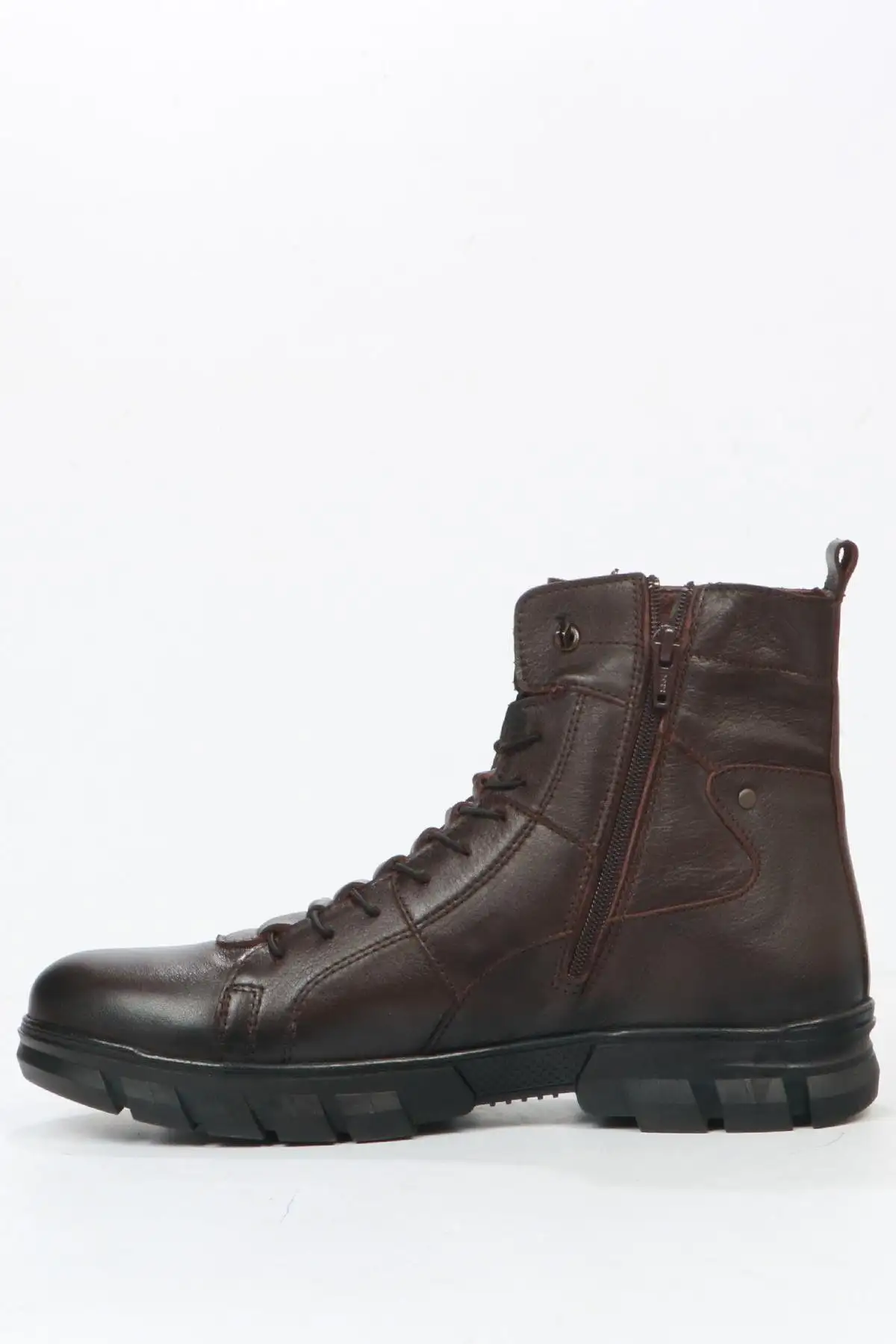 بوت مردانه چکمه  قهوهای بیرونی چرم طبیعی مورتال - 4979 بوت مردانه چکمه قهوهای بیرونی چرم طبیعی مورتال - 4979