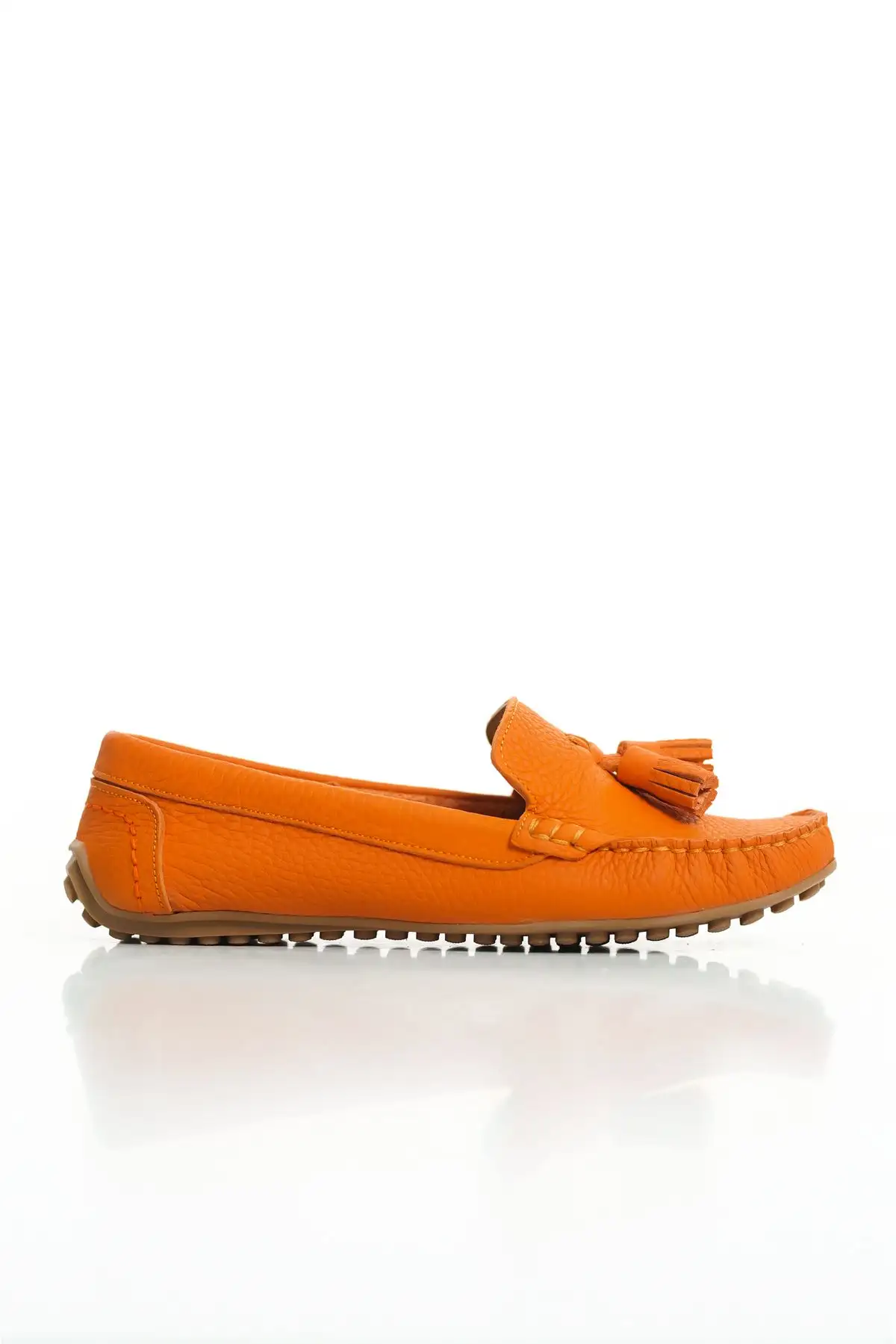 کفش تخت زنانه 201-اورج   قهوهای بپوش دارای پاپیون و نوک بیضی از چرم طبیعی و رنگ نارنجی - 4521 کفش تخت زنانه 201-اورج قهوهای بپوش دارای پاپیون و نوک بیضی از چرم طبیعی و رنگ نارنجی - 4521