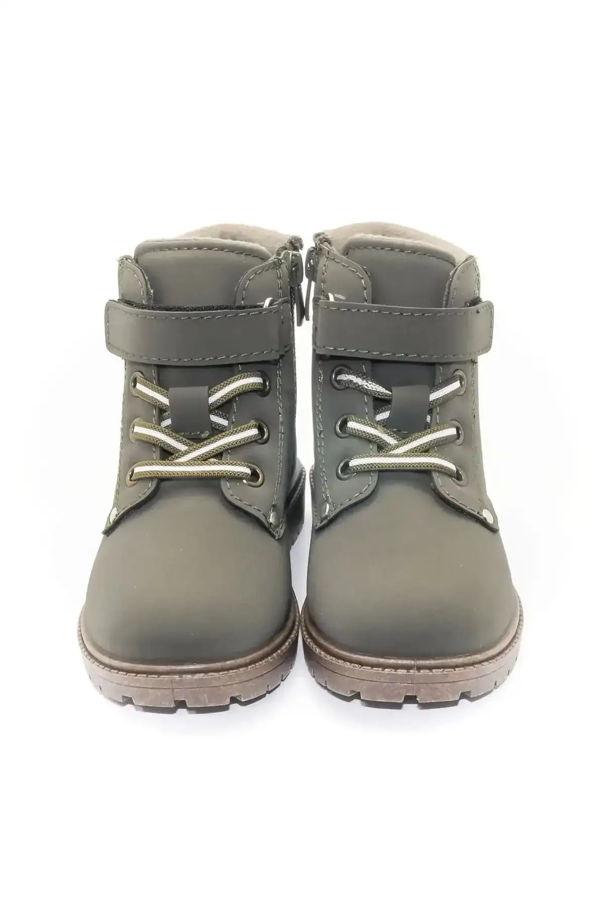 بوت بچگانه کفش  چرم سوئدی با آستر گرم رنگ خاکی - 3008 - 4920 بوت بچگانه کفش چرم سوئدی با آستر گرم رنگ خاکی - 3008 - 4920