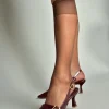 کفش پاشنه‌ بلند زنانه پاشنه کوتاه بوردو روگن مدل S518081208 - 4360