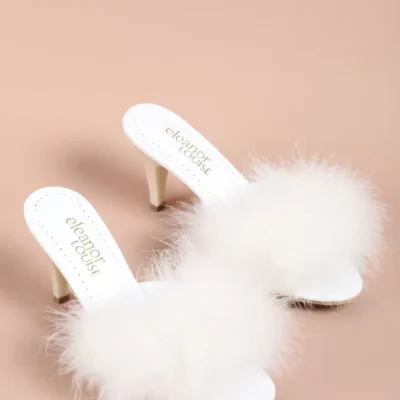 کفش راحتی خانه صندل عروس پاشنه‌بلند ساتن پرنگار - 5245