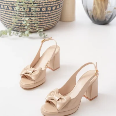 کفش پاشنه‌ بلند زنانه پا‌کله‌ی فَیونک دار، لباس مجلسی باکلاس و مدرن، شب مناسب برای استفاده روزمره - 4309