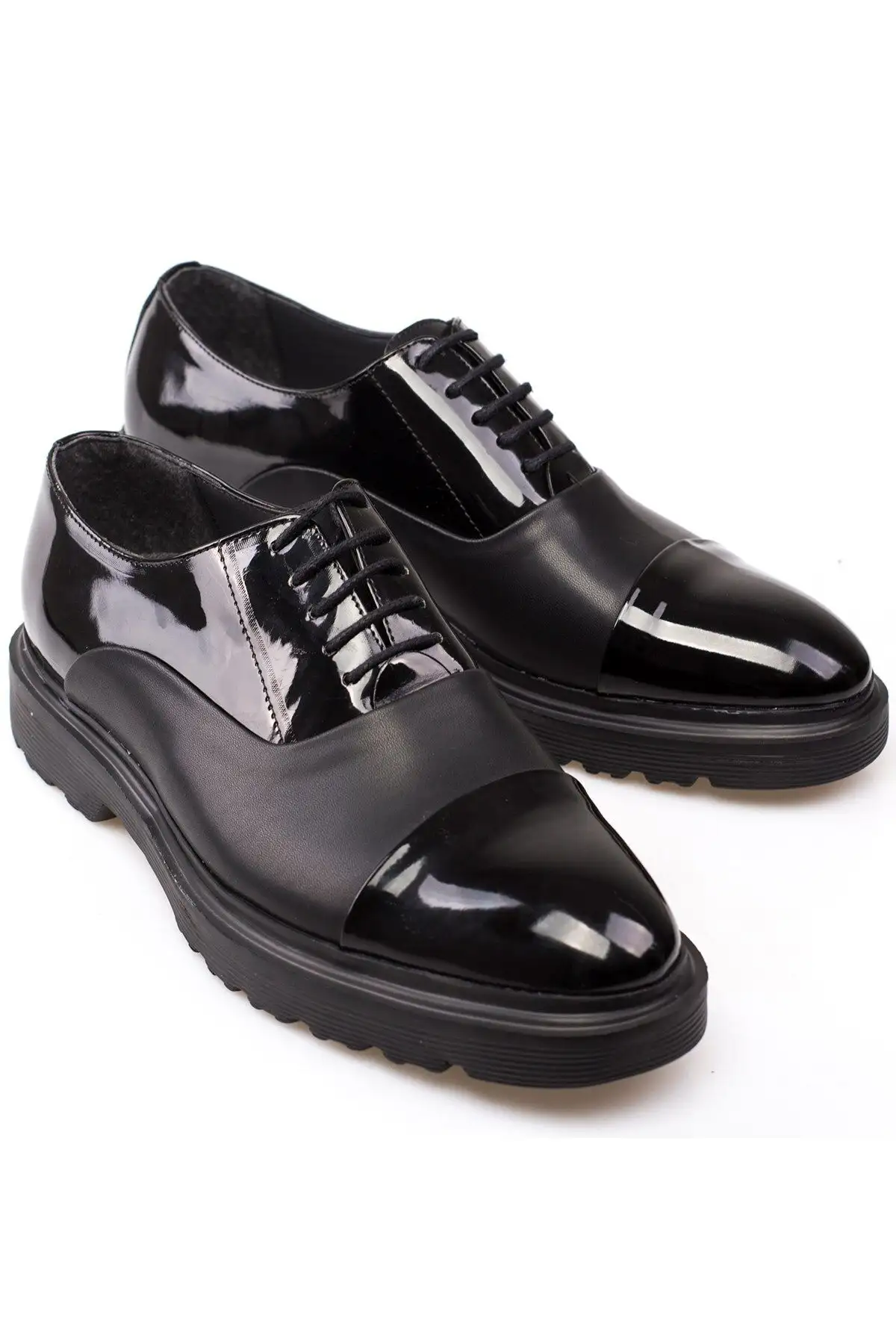 کفش رسمی مردانه کفش کلاسیک مناسب برای داماد و کت و شلوار با کفی بلند و جیر - 3901