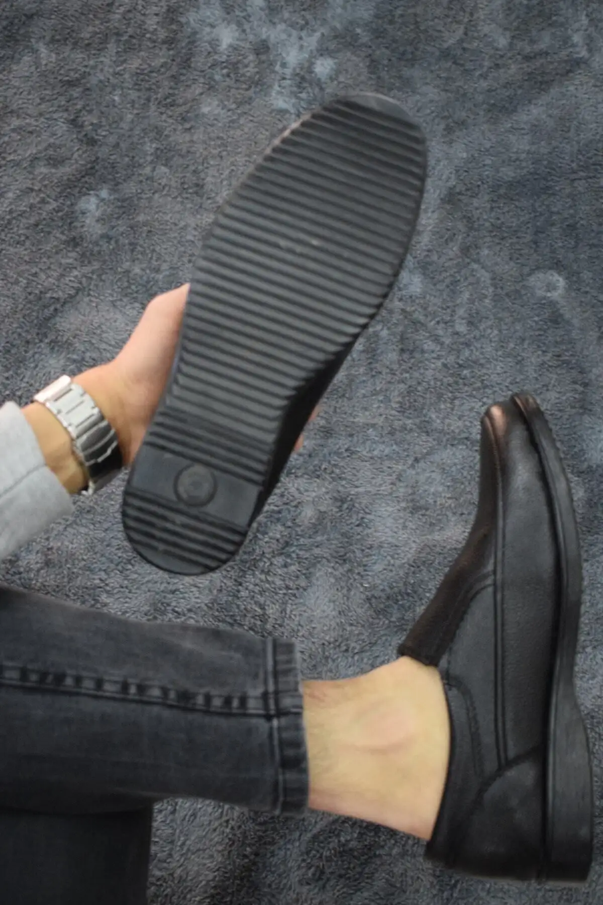 کفش روزمره مردانه   مشکی چرمی مصنوعی  پدر طراحی کلاسیک و مدرن - 4660 کفش روزمره مردانه مشکی چرمی مصنوعی پدر طراحی کلاسیک و مدرن - 4660