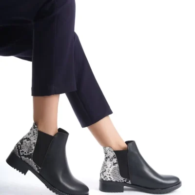 بوت و نیم‌ بوت زنانه چکمه مار سیاه BG1001-116-0005 - 4989