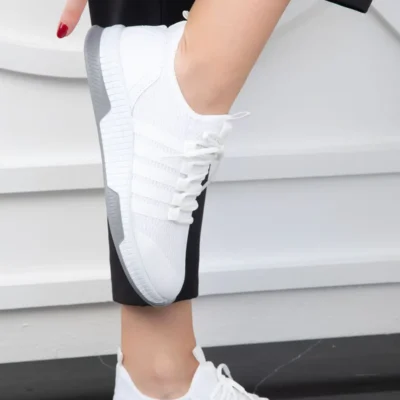 کفش زنانه کتانی سفید 16278 - 4045