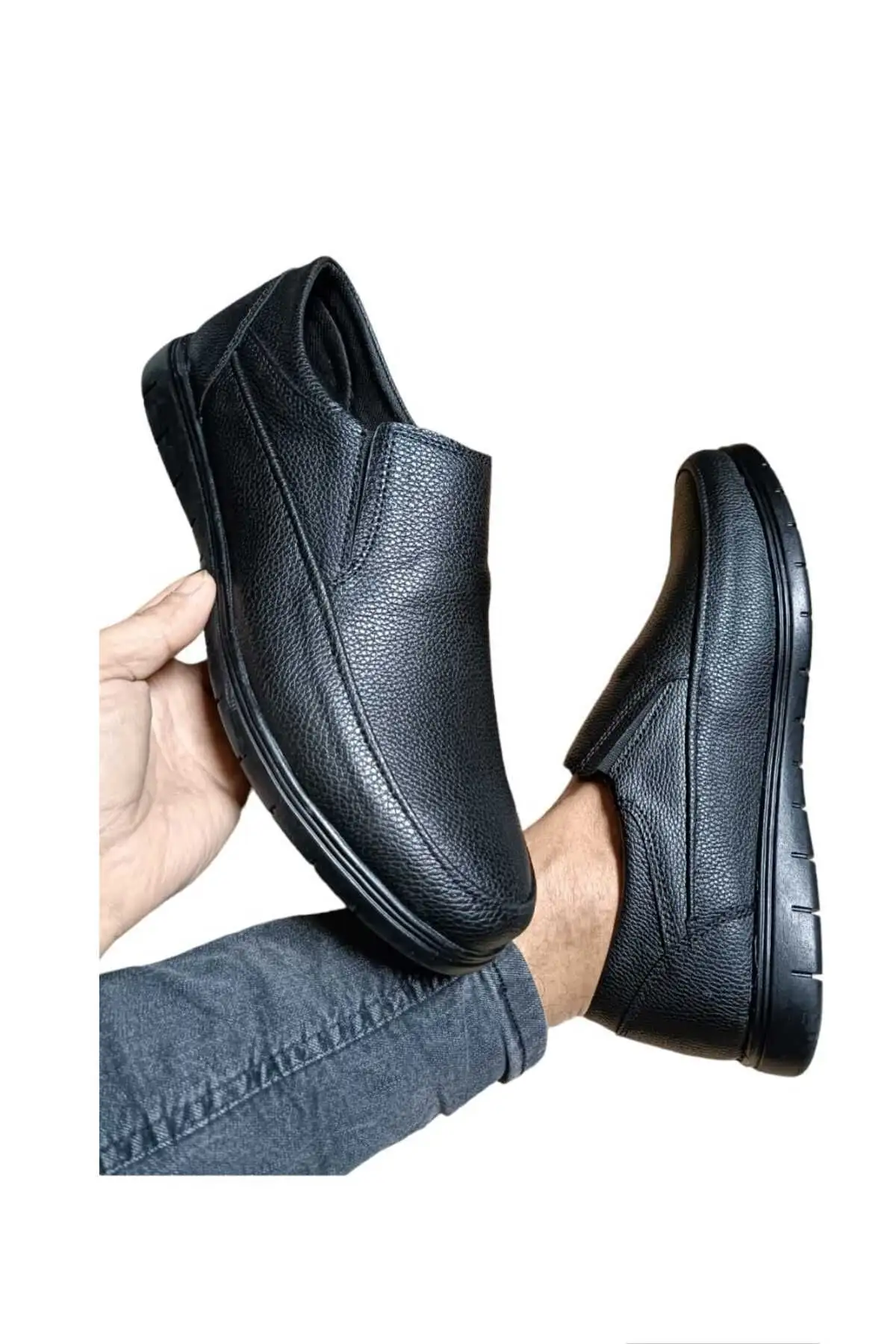 کفش روزمره مردانه   مشکی چرمی مصنوعی  پدر طراحی کلاسیک و مدرن - 4660 کفش روزمره مردانه مشکی چرمی مصنوعی پدر طراحی کلاسیک و مدرن - 4660