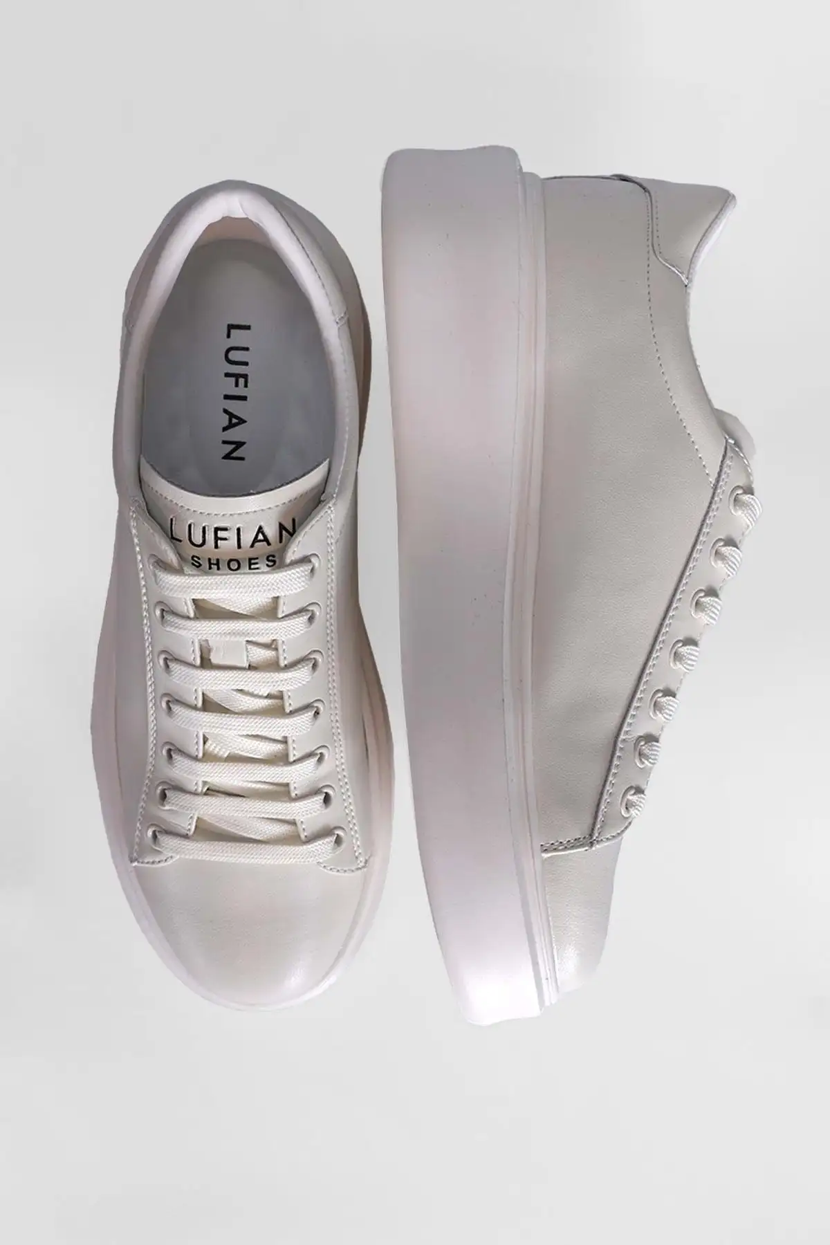 کفش سایز بزرگ مردانه  اسنیکر  گِیج کژوال سفید - 4223 کفش سایز بزرگ مردانه اسنیکر گِیج کژوال سفید - 4223