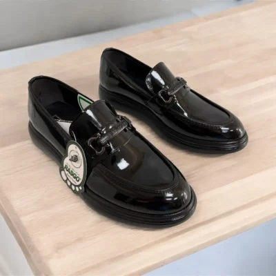 کفش رسمی مردانه مجلسی با زیره پلی، چرم مشکی براق برای عروسی و نامزدی - 4744