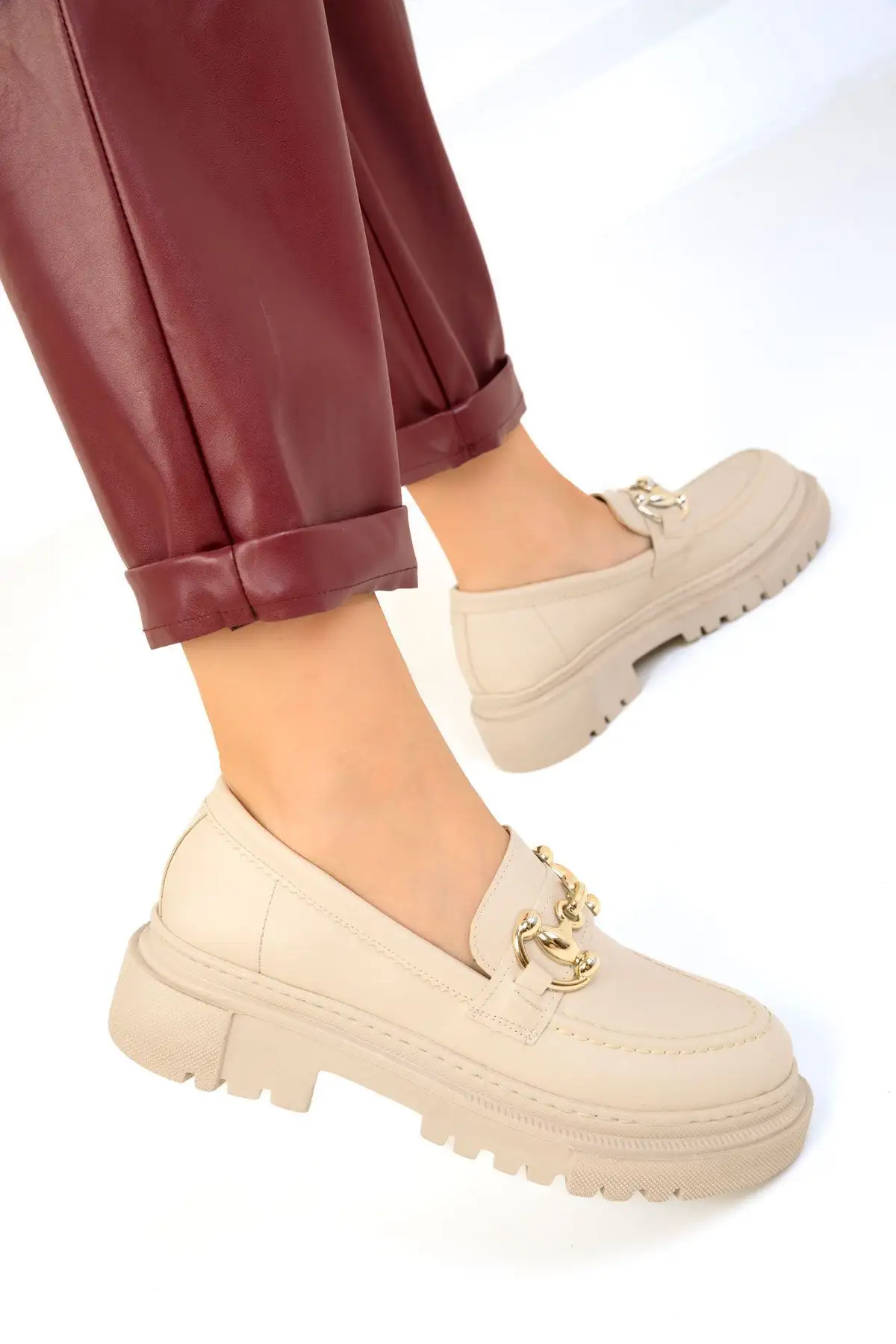 کفش تخت زنانه کفش لوفر زنانه BEJ مدل 17575 - 3229 کفش تخت زنانه کفش لوفر زنانه BEJ مدل 17575 - 3229