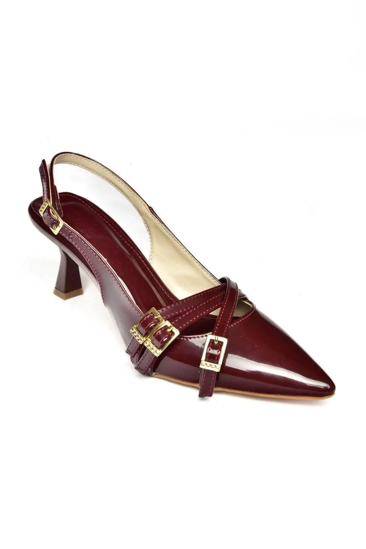 کفش پاشنه‌ بلند زنانه پاشنه کوتاه بوردو روگن مدل S518081208 - 4360