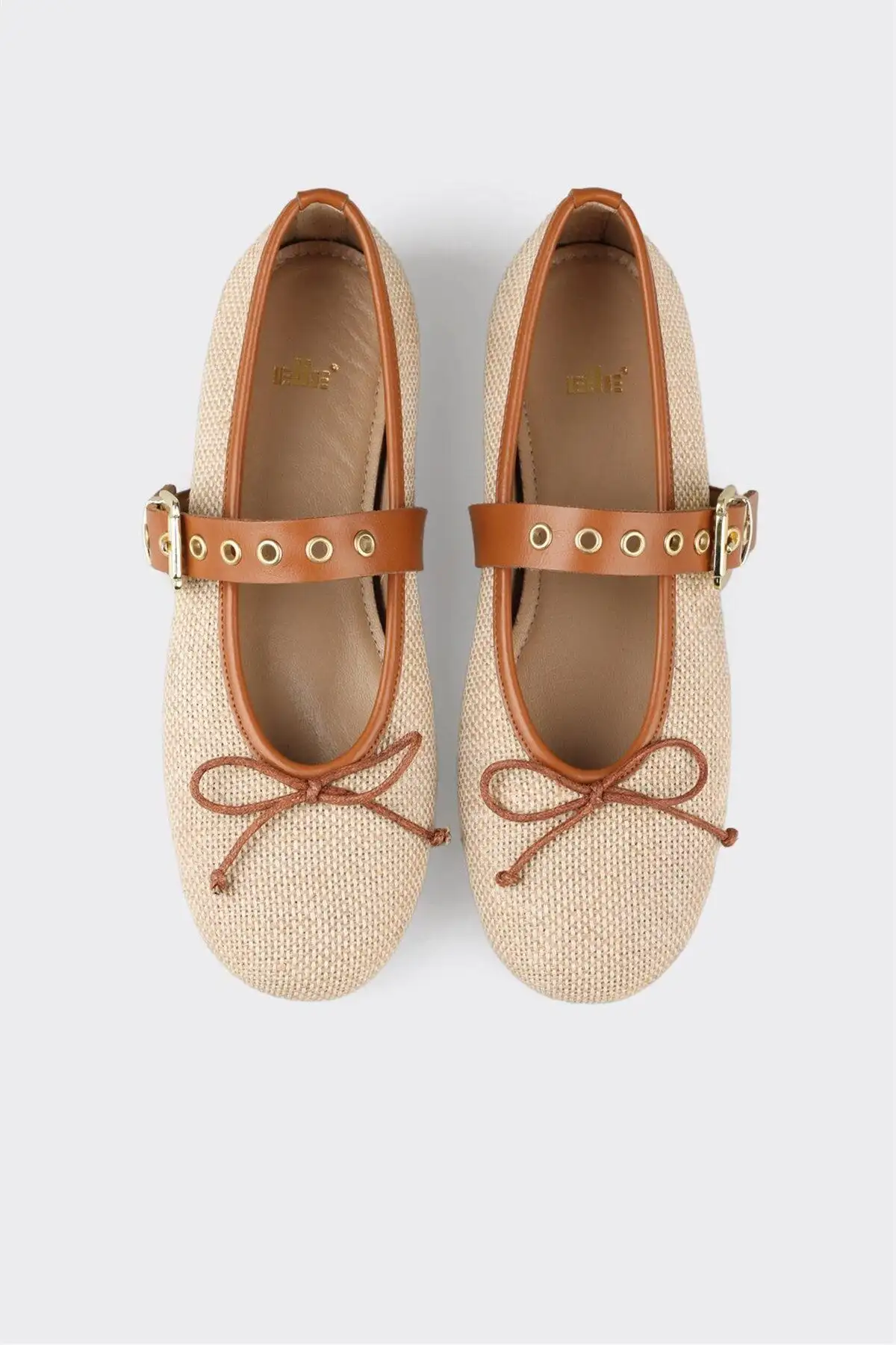 کفش تخت زنانه روزمره بژ - 4527 کفش تخت زنانه روزمره بژ - 4527