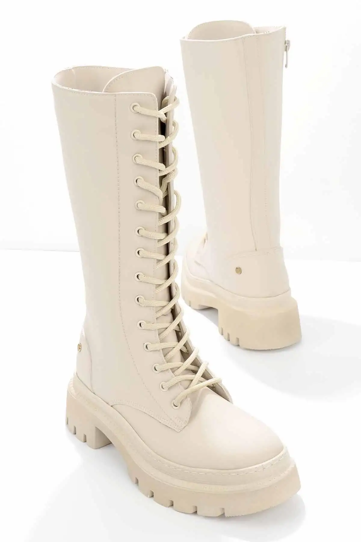 بوت و نیم بوت زنانه ی مات بیج K02538036609 - 5000 بوت و نیم بوت زنانه ی مات بیج K02538036609 - 5000