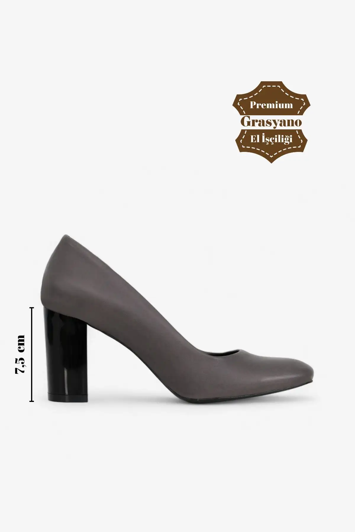 کفش پاشنه بلند زنانه  کلاسیک   چرم طبیعی به رنگ خاکستری برای محیط کار با پاشنه 7.5 سانتیمتری و نرم. - 4330 کفش پاشنه بلند زنانه کلاسیک چرم طبیعی به رنگ خاکستری برای محیط کار با پاشنه 7.5 سانتیمتری و نرم. - 4330