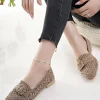 کفش اداری زنانه بابت قهوه‌ای بافته شده از دار، سبک و شیک برای خانه، کار و استفاده روزمره - 4252