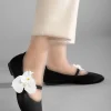 کفش اداری زنانه پاپوش مشکی ساتن با فیلونک، سبک و راحت، شیک برای کار و استفاده روزمره - 4398