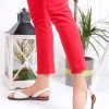 کفش صندل زنانه چرمی سفید حقیقی مدل DP-0076 - 4858