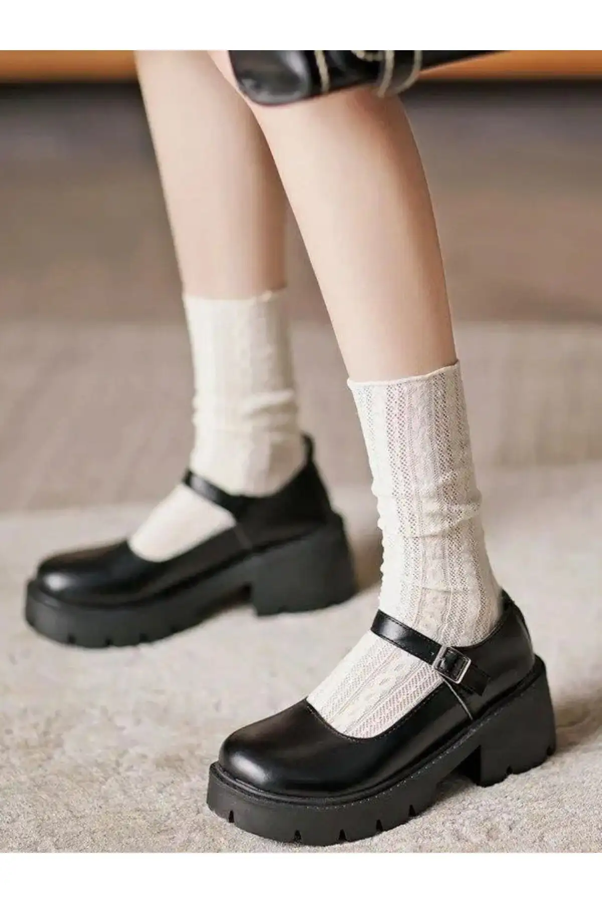 کفش پاشنه بلند زنانه  کالج لولیتا مشکی آکسفورد - 5072 کفش پاشنه بلند زنانه کالج لولیتا مشکی آکسفورد - 5072