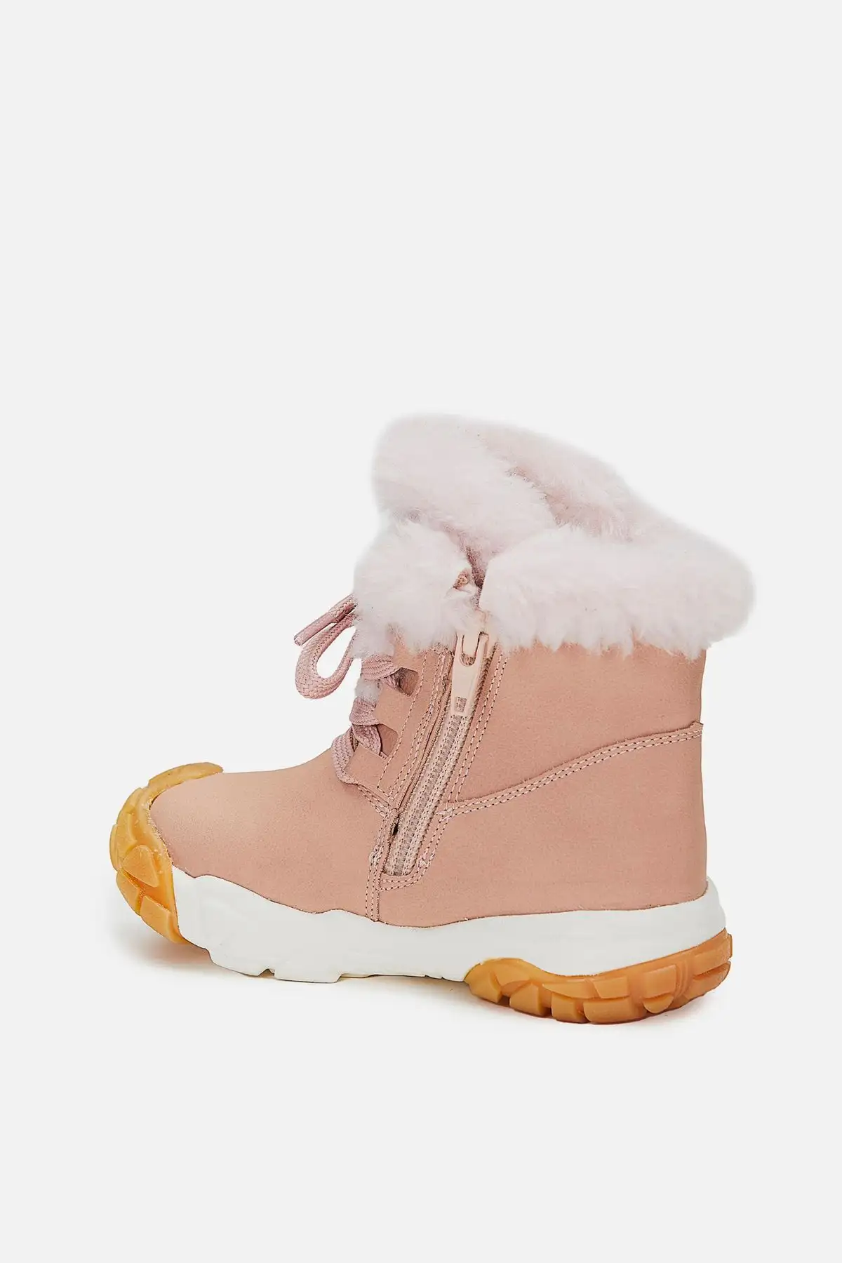 بوت بچگانه کفش دخترانه مرجان با پالتو خزدار - 4894