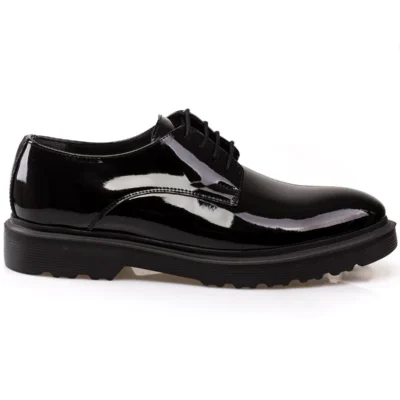 کفش رسمی مردانه کلاسیک ایوا برای داماد مناسب برای کت و شلوار، با مدل لاک و رنگ مشکی - 4715